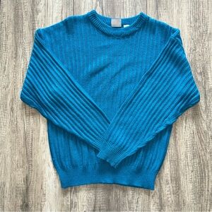Vintage 80s Today's News Sweater  Blue  Acrylic Size M USA